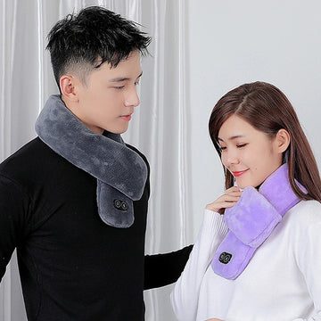 SnoozTherm Heated Massage Scarf – Soft Neck Wrap with USB Heat & Vibration Modes