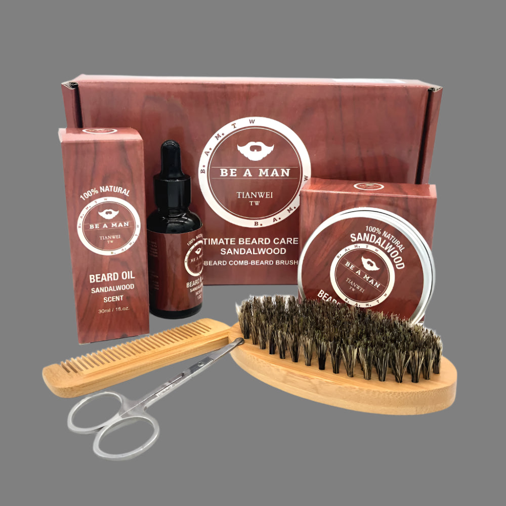 EdgeCraft Grow & Groom Kit – Beard Oil, Balm, Brush, Comb & Scissors Beard Styling Set