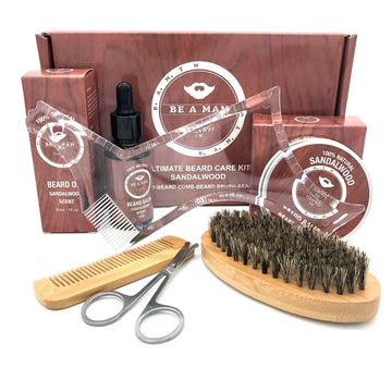 EdgeCraft Grow & Groom Kit – Beard Oil, Balm, Brush, Comb & Scissors Beard Styling Set